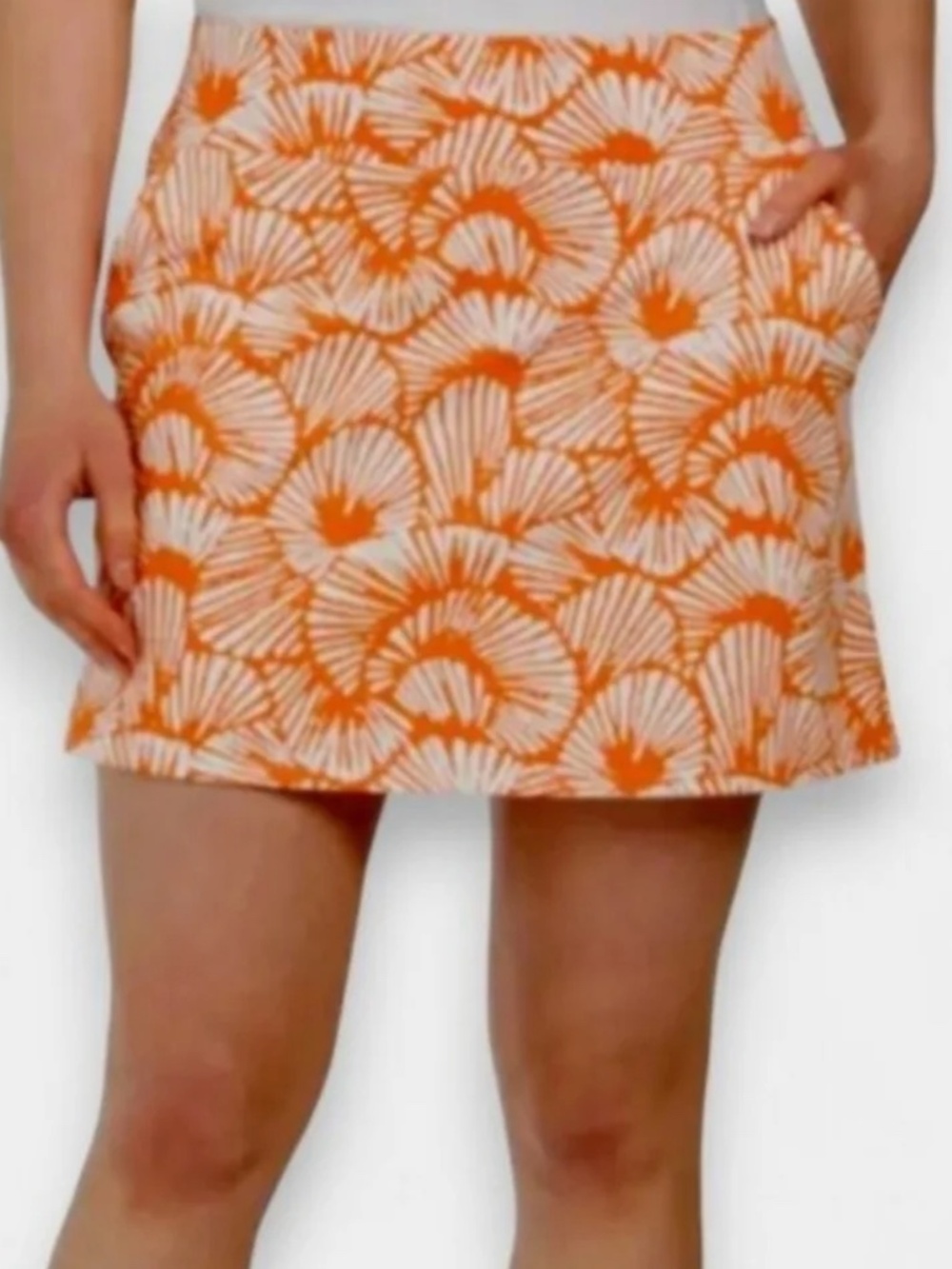 NWOT Tommy Bahama Golf Skort Orange with White Shells - Picture 5 of 5